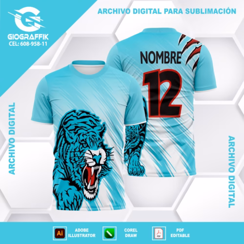 TIGRE RED TURQUEZA GARRAS BLACK