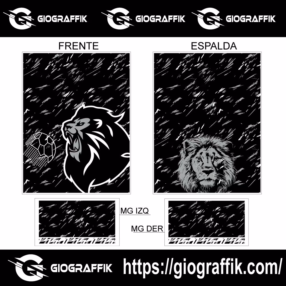 LEON PATTERN BLACK GRIS - Imagen 4