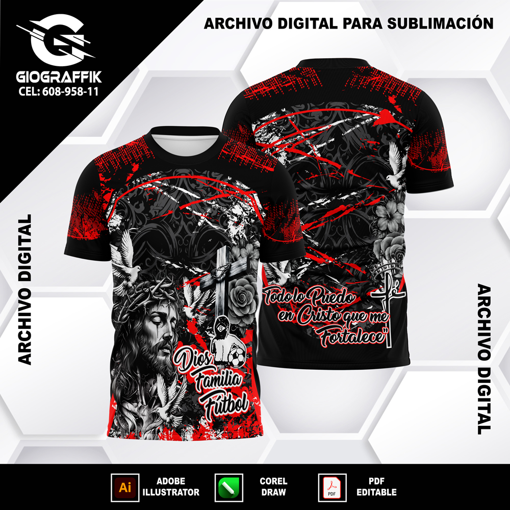 FUTSALERO DIOS FAMILIA RED BLACK GRUNGE