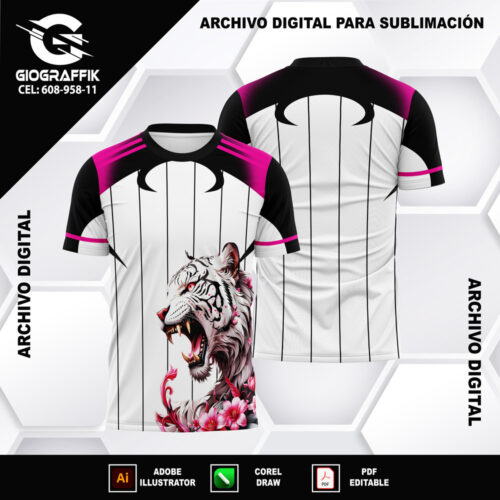 TIGRE FLORAL ROSADO WHITE LINEA