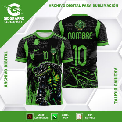 CAIMAN COCODRILE GREEN TRAMA