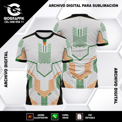 CIRCLE GEOMETRICO ORANGE GREEN