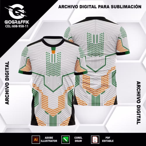 CIRCLE GEOMETRICO ORANGE GREEN