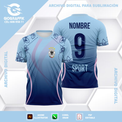 FLORAL DEGRADE CIAN BLUE