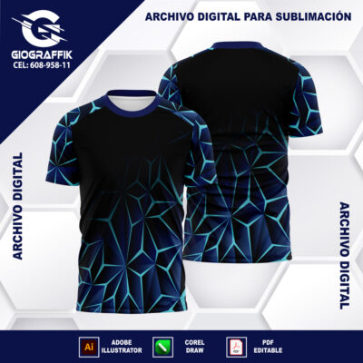 GEOMETRICO DEGRADE BLACK BLUE FRAN SPORT