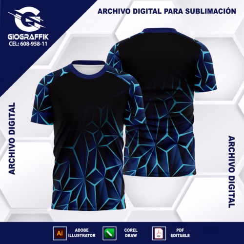 GEOMETRICO DEGRADE BLACK BLUE FRAN SPORT