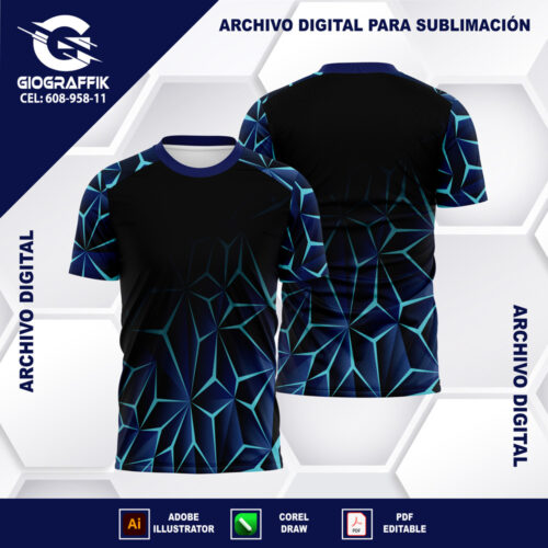 GEOMETRICO DEGRADE BLACK BLUE FRAN SPORT