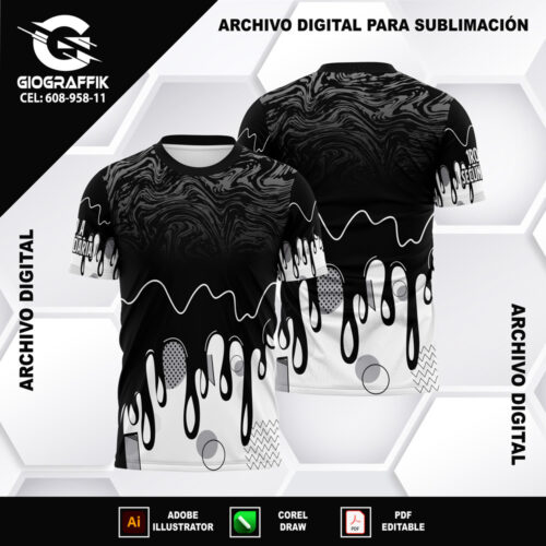 GEOMETRICO DEGRADE BLACK WHITE