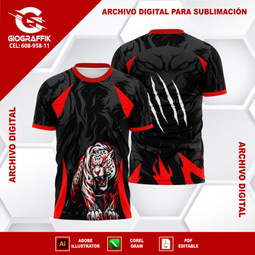 JAGUAR WHITE RED BLACK