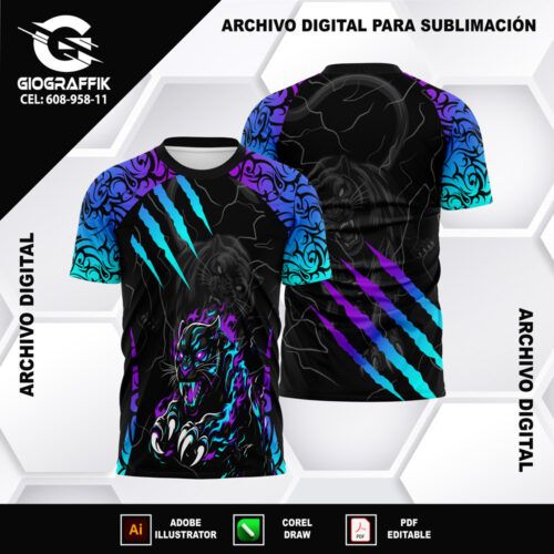 PANTERA TRAMA BLACK DEGRADE MORADO CIAN