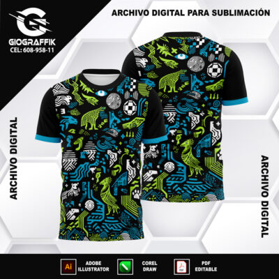 TRAMA DESIGN BLACK GREEN CIAN