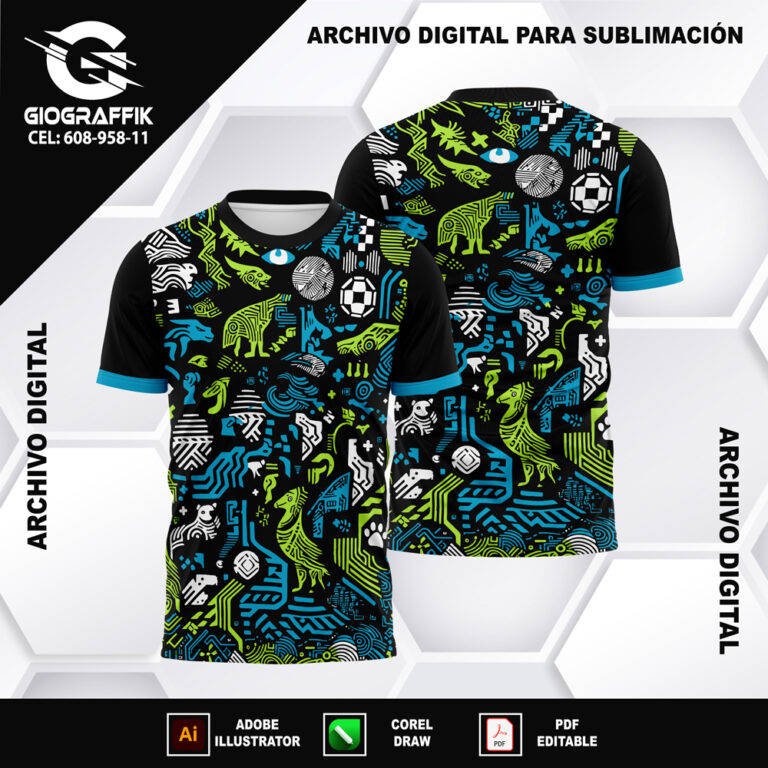 TRAMA DESIGN BLACK GREEN CIAN