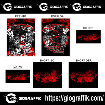 FUTSALERO DIOS FAMILIA RED BLACK GRUNGE