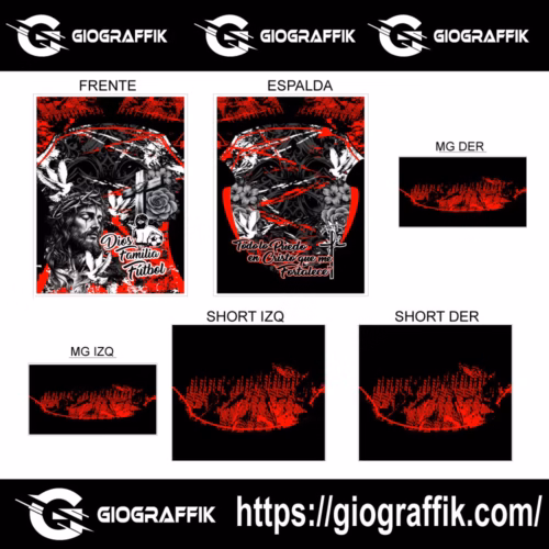 FUTSALERO DIOS FAMILIA RED BLACK GRUNGE
