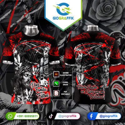 FUTSALERO DIOS FAMILIA RED BLACK GRUNGE