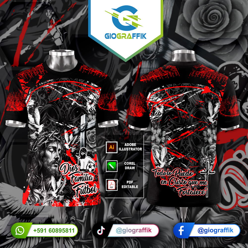 FUTSALERO DIOS FAMILIA RED BLACK GRUNGE