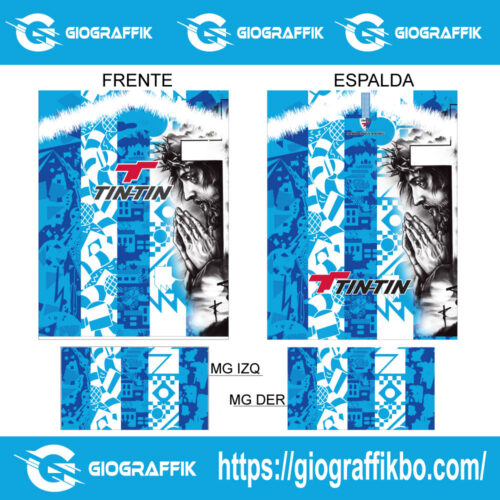FUTSALERO GRUNGE GEOMETRICO CELESTE
