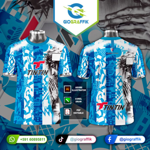FUTSALERO GRUNGE GEOMETRICO CELESTE